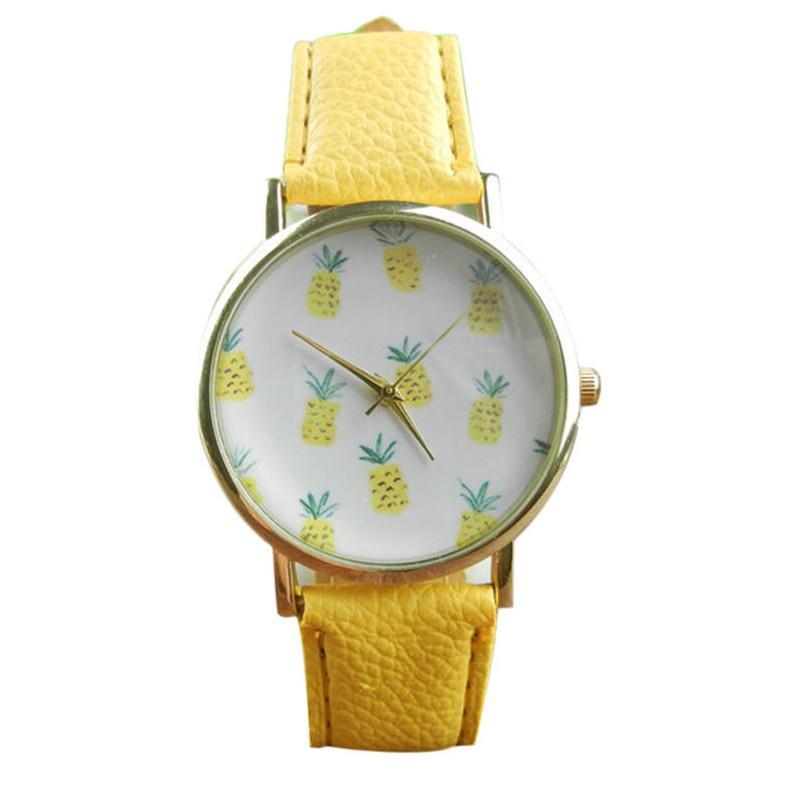 Gadgets d'Eve bijoux 2017 - Montre Vintage d'Ananas pour Femme, en de cuire Style fruit